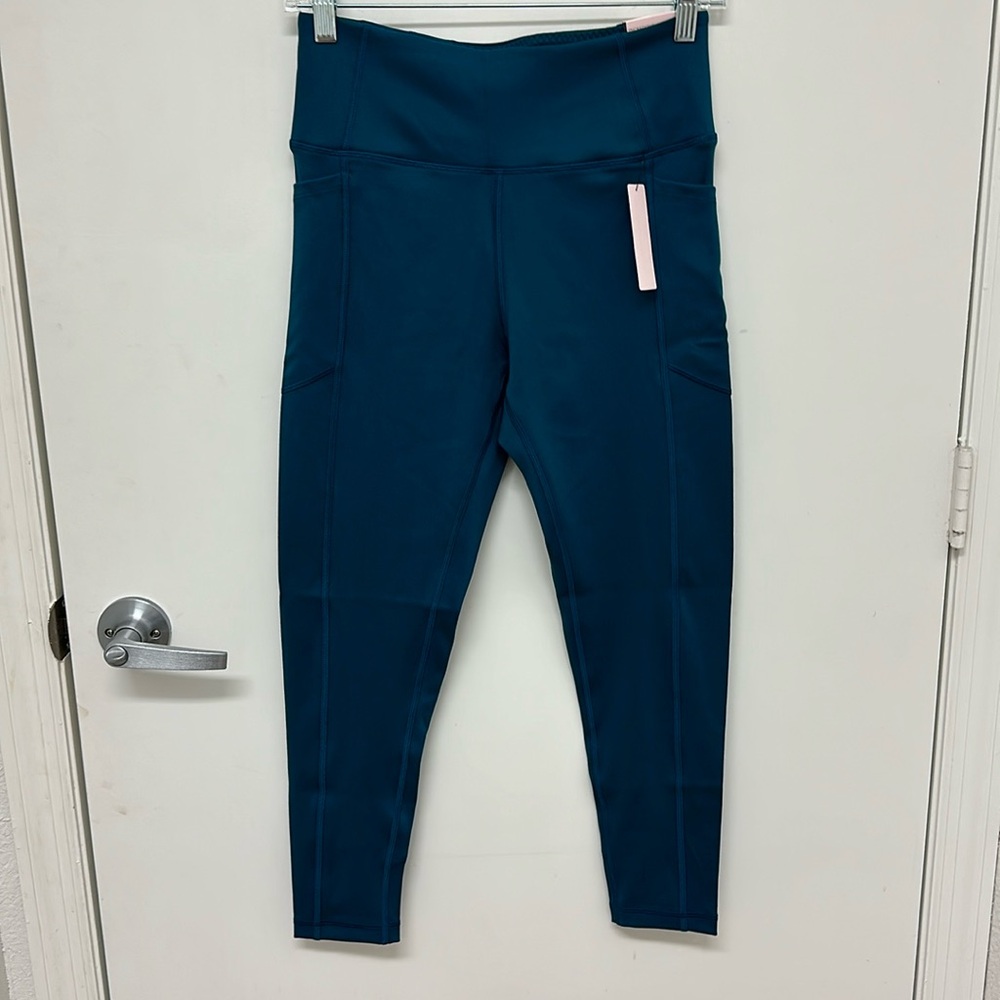 Victoria’s Secret soft, high-rise leggings, size 10, 7/8 length, color teal